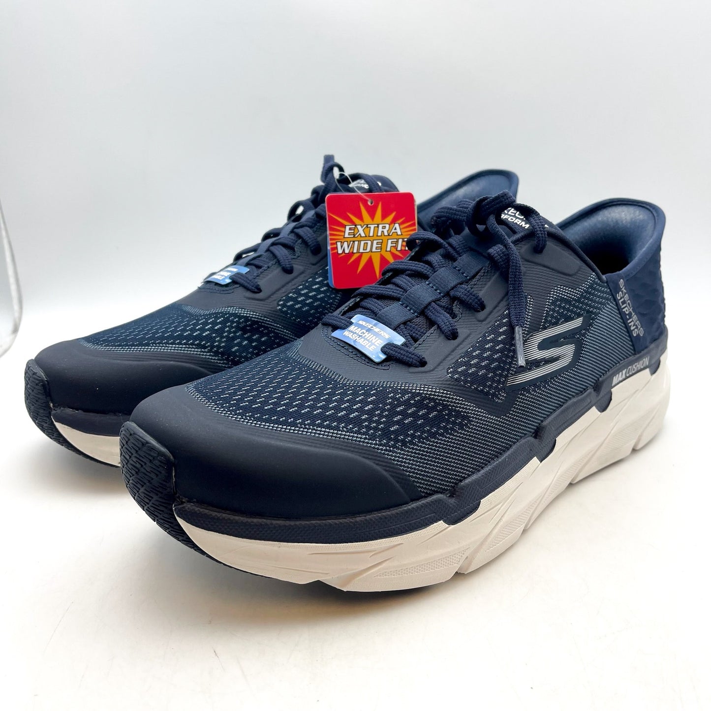 Skechers Mens Max Cushioning Premier Slip-In Sneakers US 13 XWide Blue NWOB