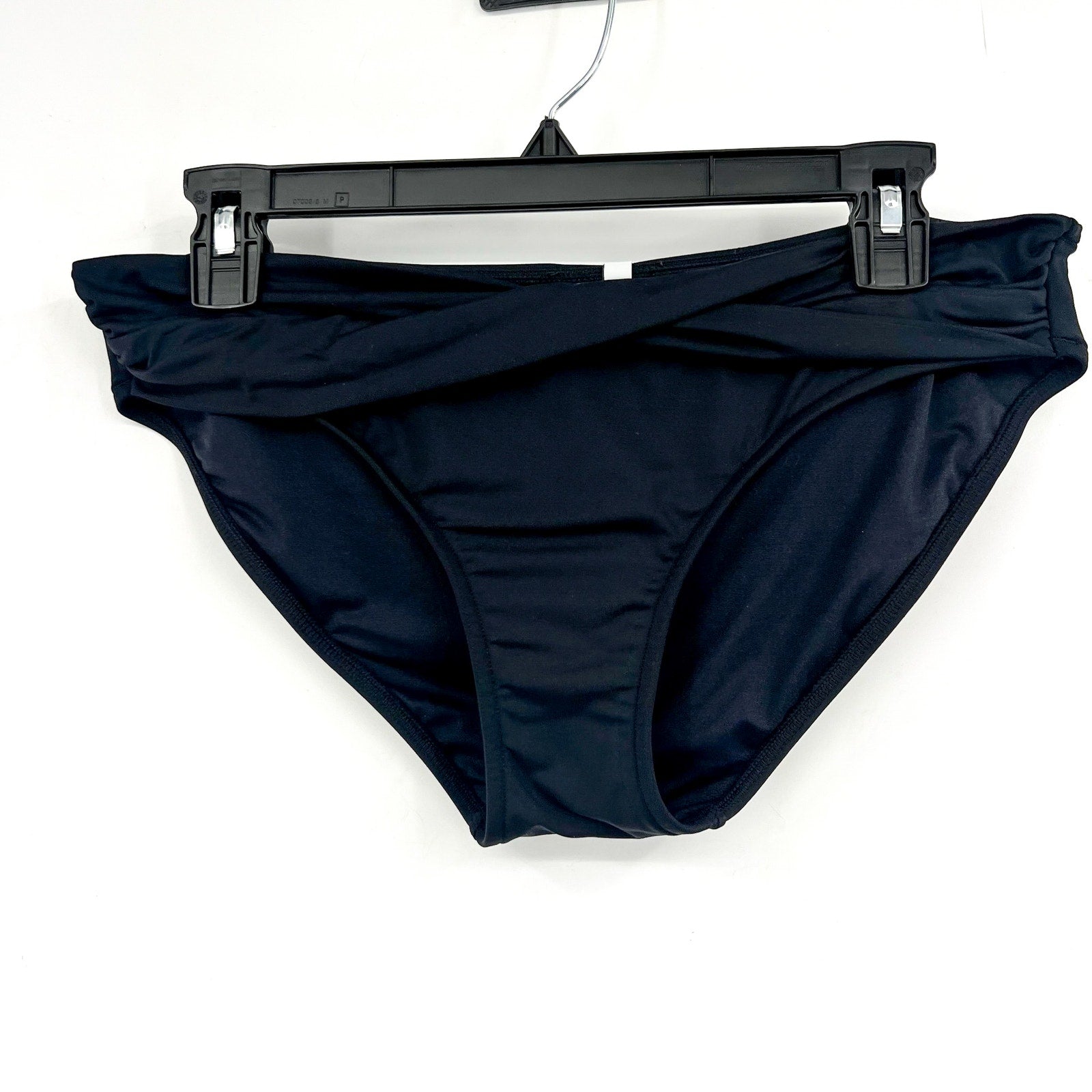 SEAFOLLY Women's Twist Band Hipster Bikini Bottom Size 12 Black NWT