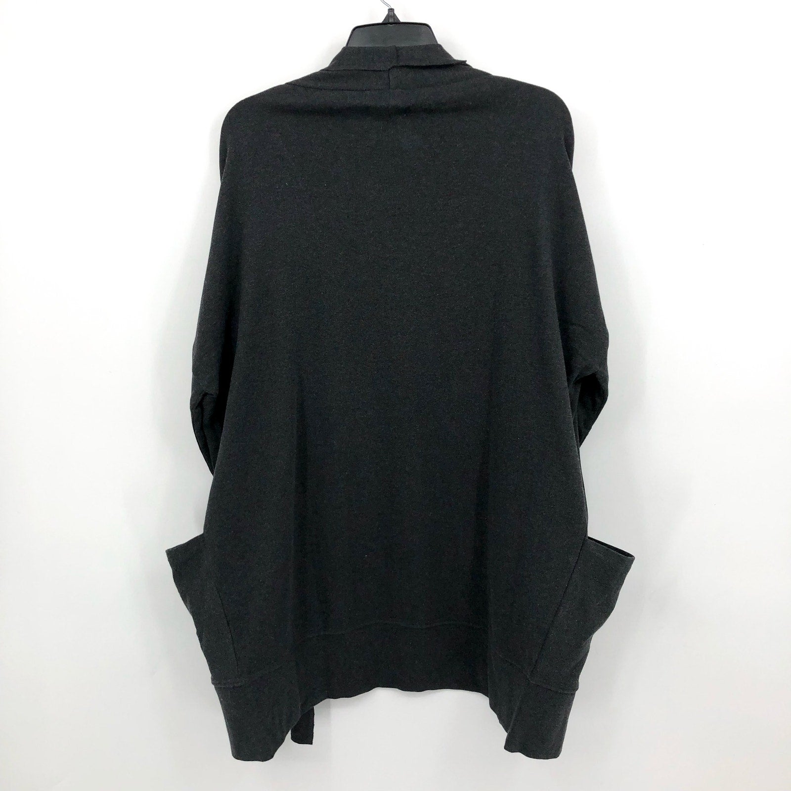 PACT Women' Airplane Wrap Cardigan XS-Small Gray Charcoal Heather Open Front NWT