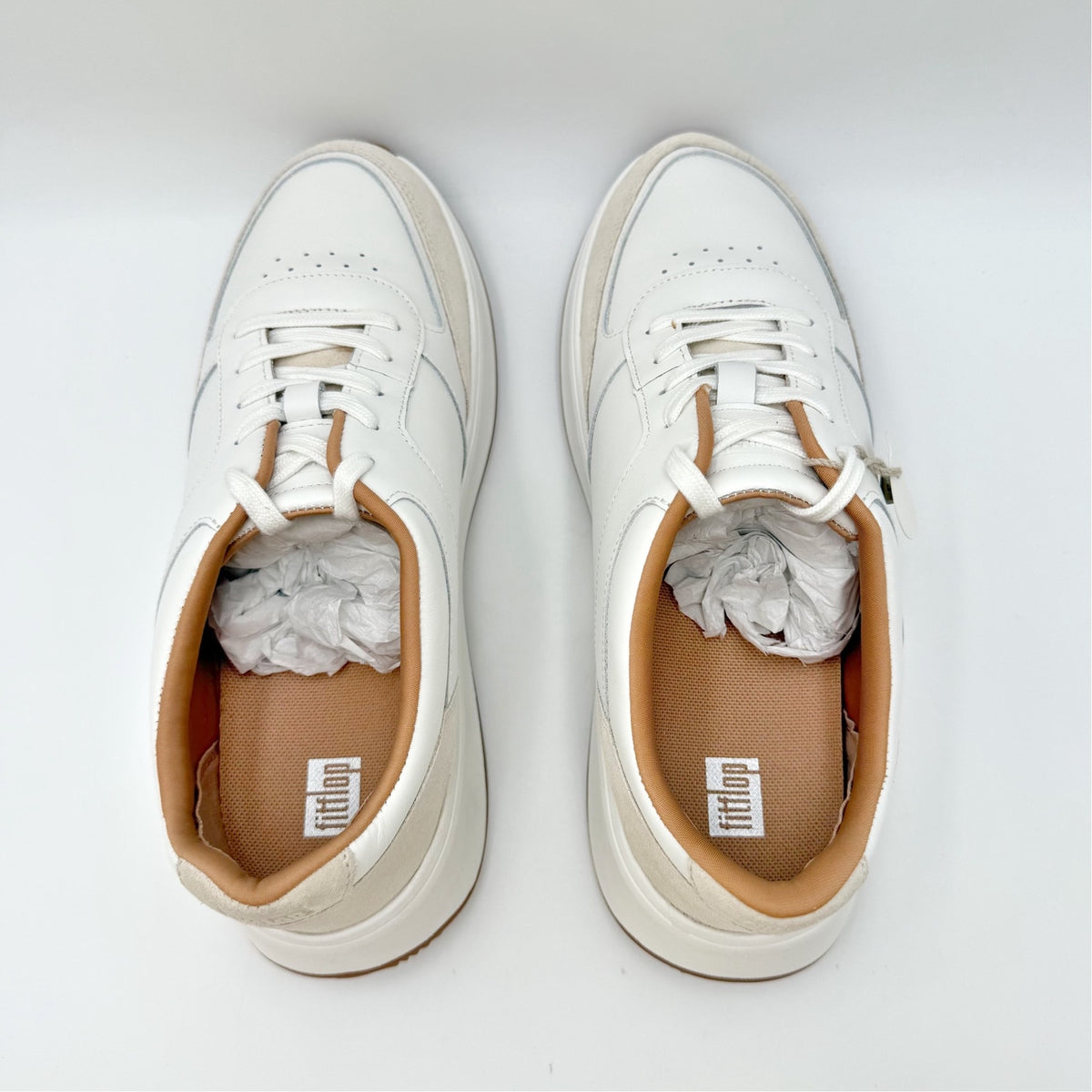 FitFlop Womens F-Mode Casual Sneakers Size 8 EU 39 Urban White Suede NWOB