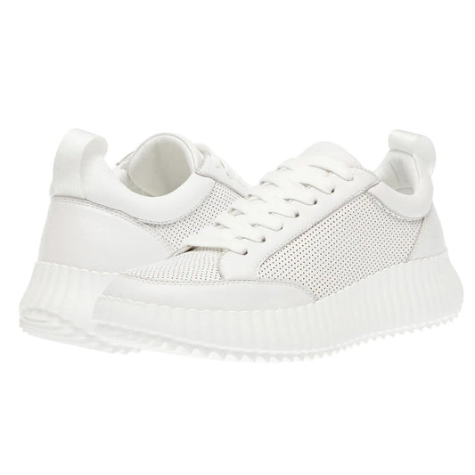 Steve Madden Womens Shock Sneakers US 7.5 M White Leather Platform NIB