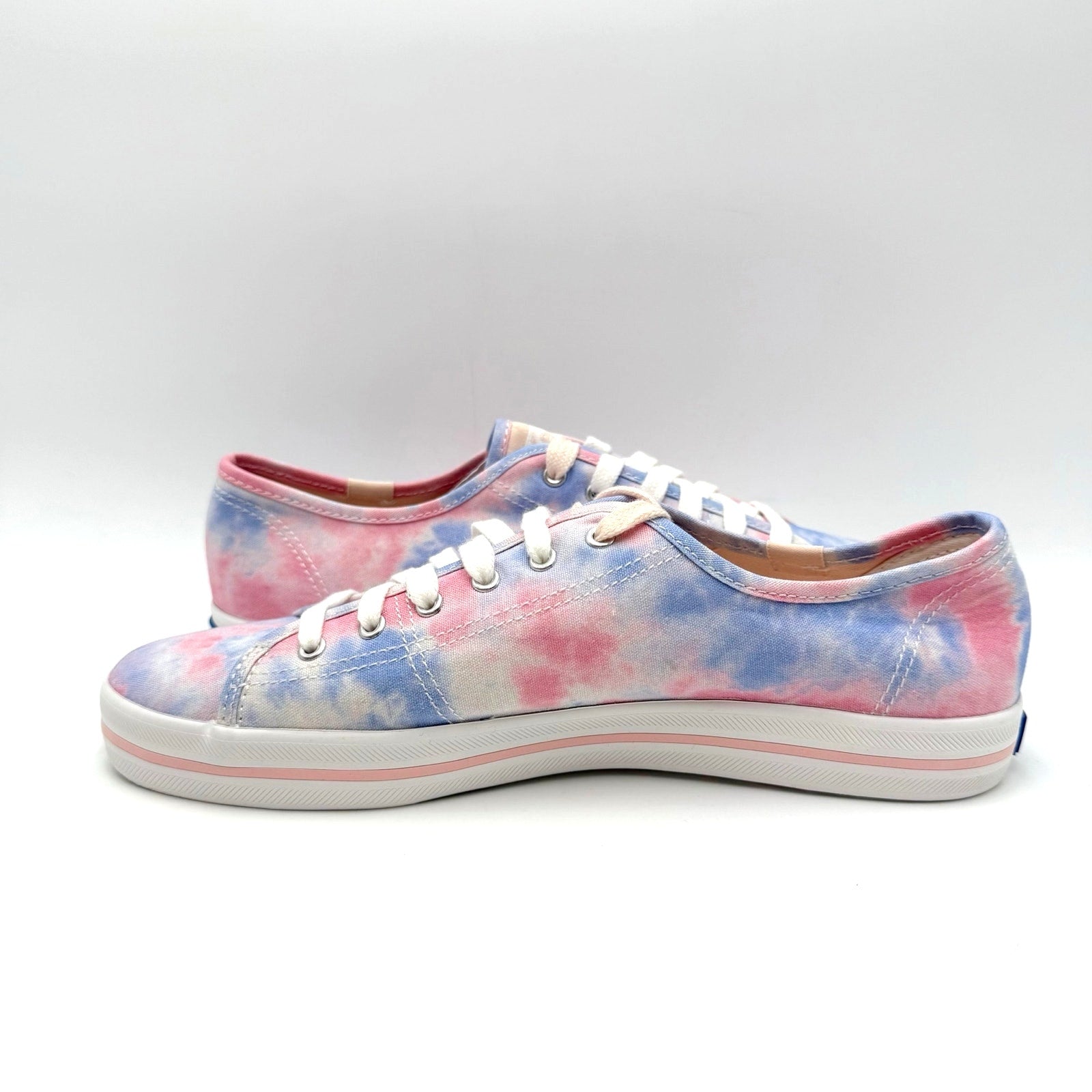 Keds Womens Kickstart Low Sneakers Size 8 Tie Dye Pink Blue Canvas NWOB