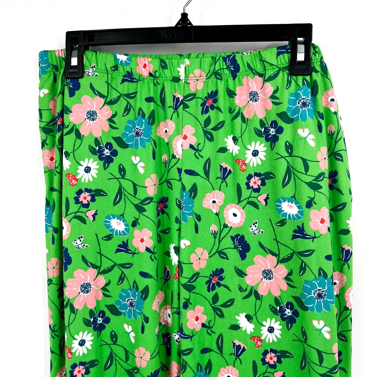 Kate Spade Womens Long Pajama Set Medium Green Floral Garden NWT