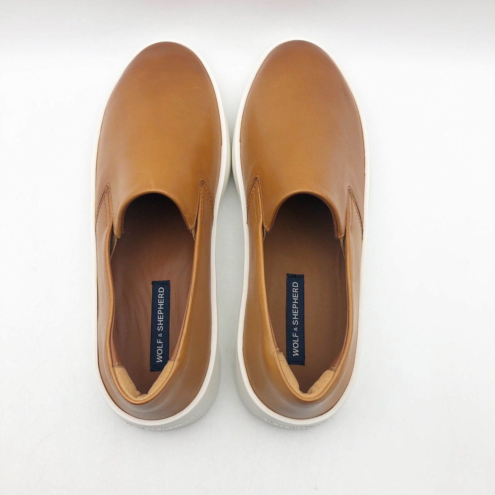 Wolf & Shepherd Cruise Slip On Casual Shoes Men's 5.5 Women's 7 Tan Leather NIB