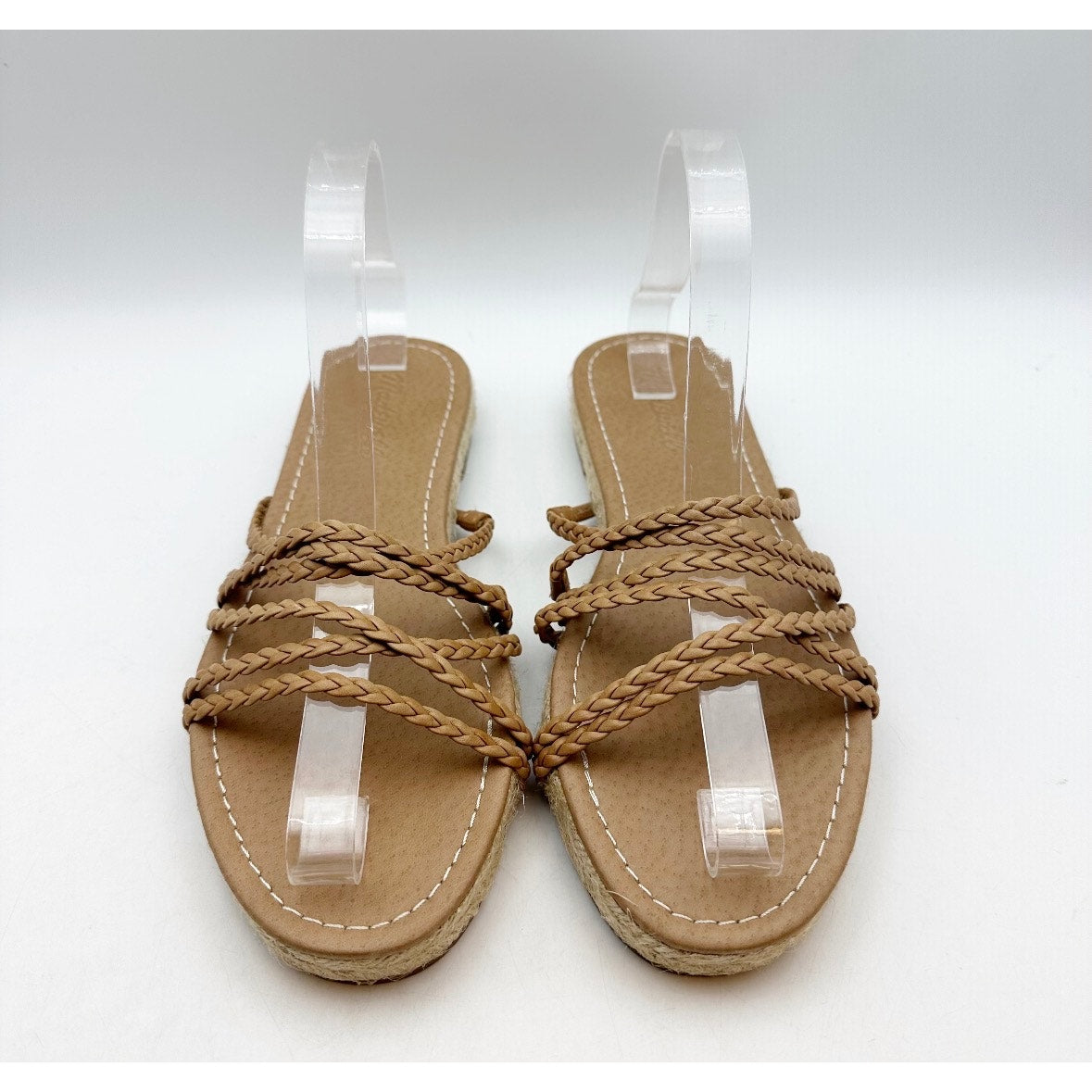 Madewell Women's Kathryn Espadrille Slide Sandal US 8.5 Brown Leather MD777 NWOB