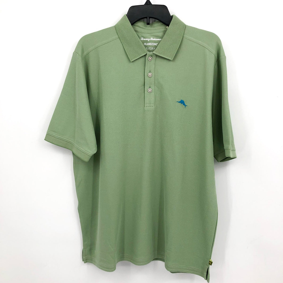 TOMMY BAHAMA Men's Emfielder 2.0 Polo Shirt Large Green Grass Short Sleeve NWT