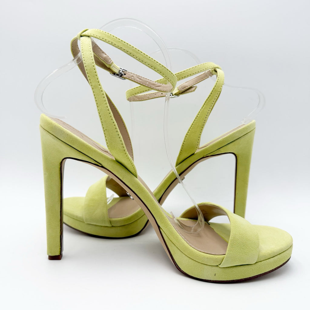 Sam Edelman Womens Jade Heeled Sandals Size 10 M Kiwi Green Suede NWOB