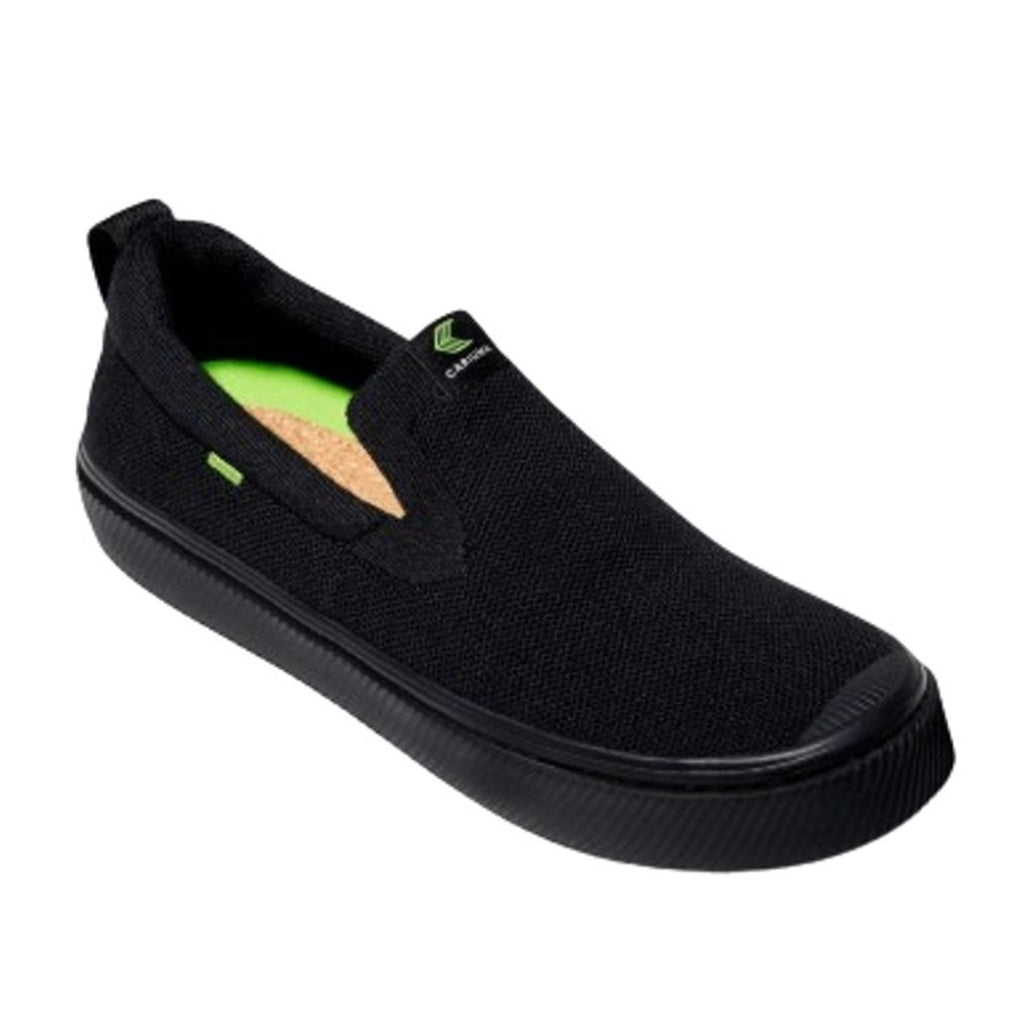 Cariuma Men's IBI Slip On Sneakers Size 11.5 All Black Knit Bamboo NIB