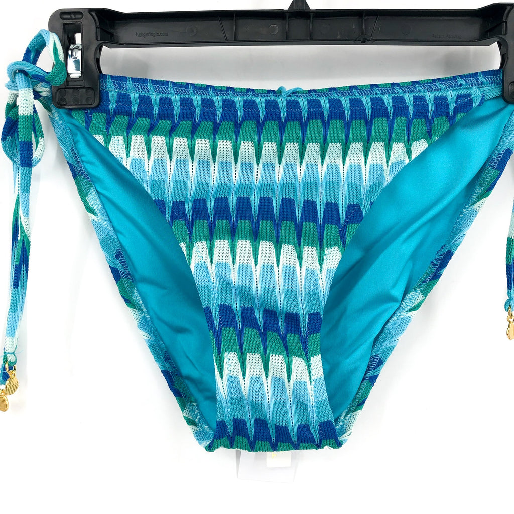 TRINA TURK Womens Moonray Side Tie Bikini Bottom Size 4 Blue Green Multi NWT