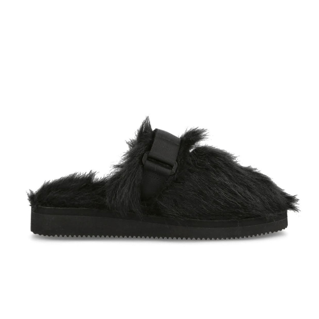 SUICOKE Womens Zavo Faux Fur Slide Clogs Size 7 EU 36 Black Faux Fur NWOB