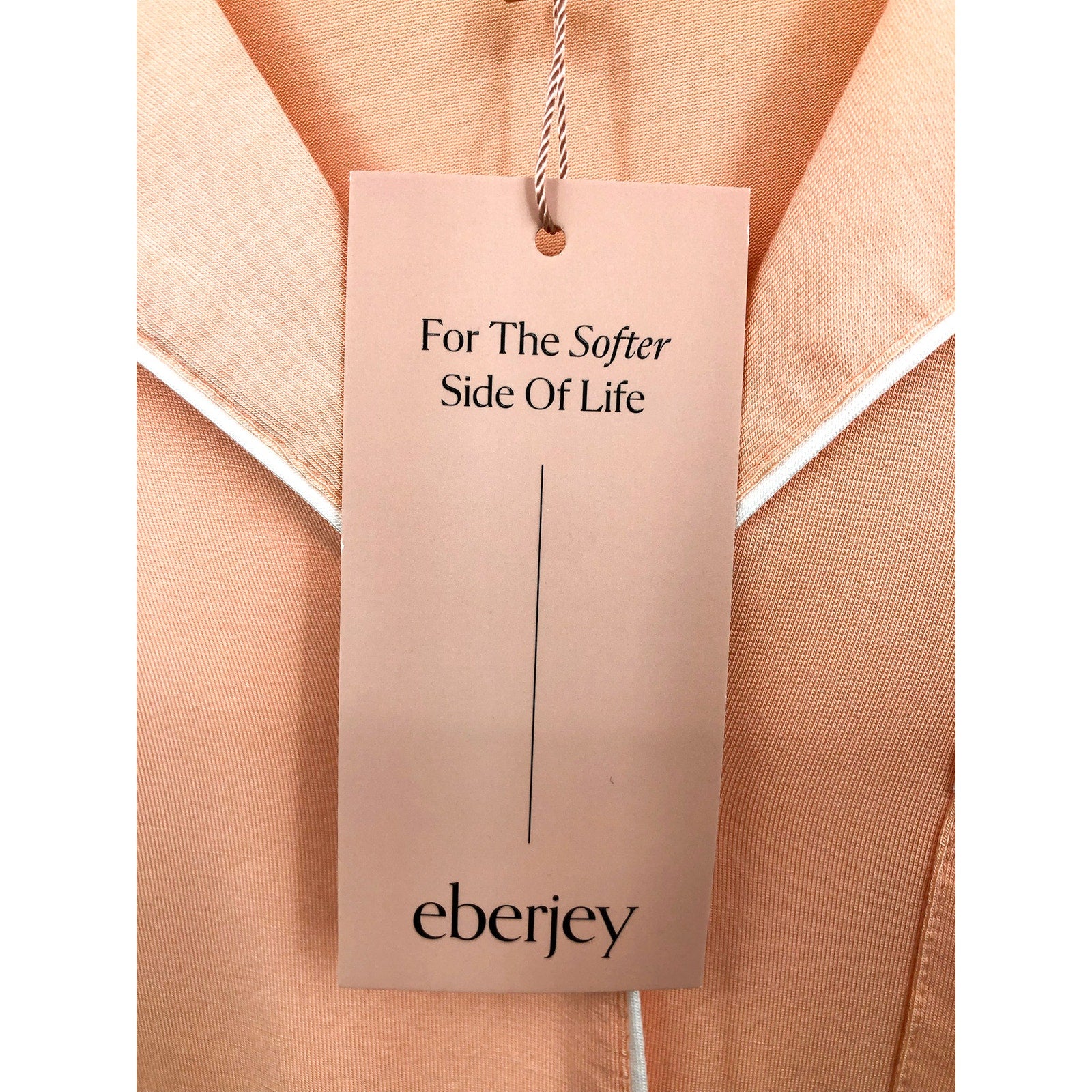 EBERJEY Gisele Shortie Short PJ Set Small Peach Parfait Ivory TENCEL Modal NWT