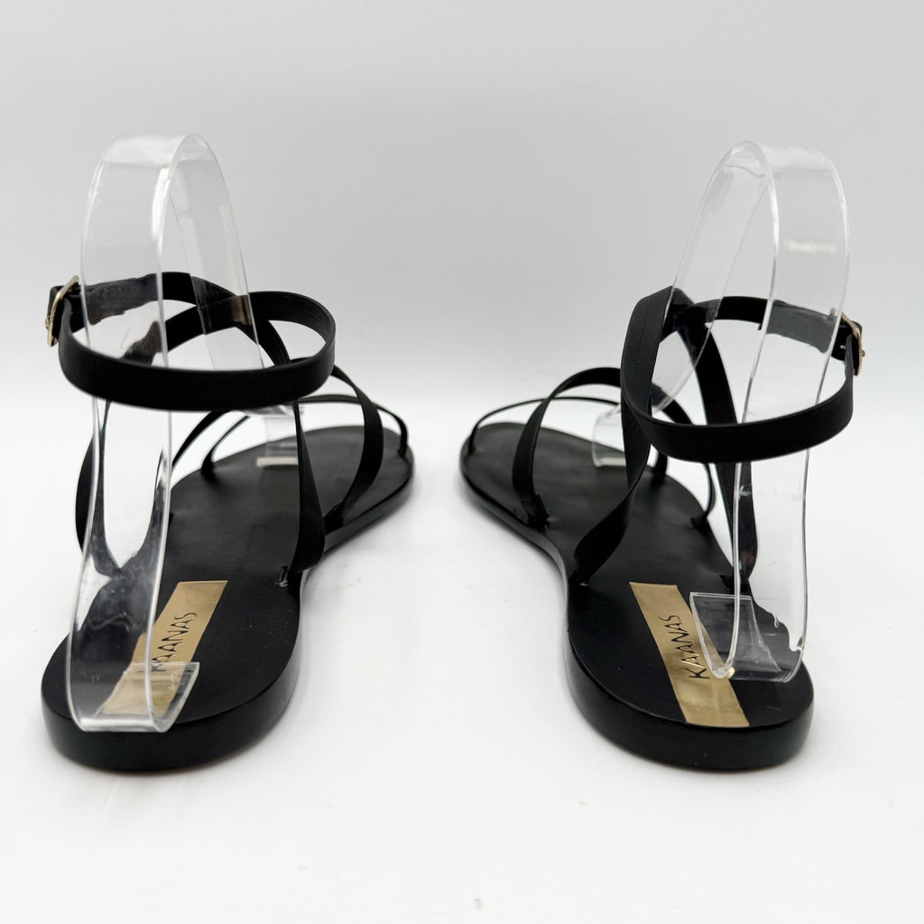 KAANAS Womens Vitoria Gladiator Flat Sandals Size 8 M Black NIB