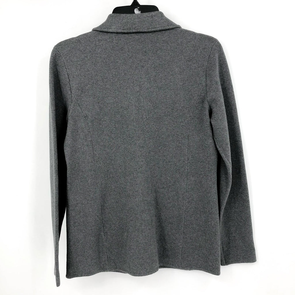 LAUREN RALPH LAUREN Womens Sweater Knit Blazer Small Petite Grey Long Sleeve NWT