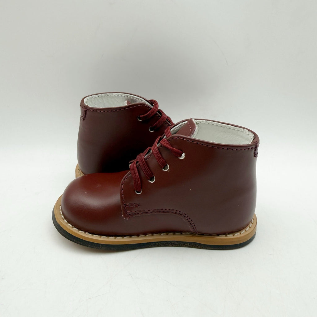 Josmo Baby Traditional First Walker Bootie US 4 Burgundy Red Leather NWOB