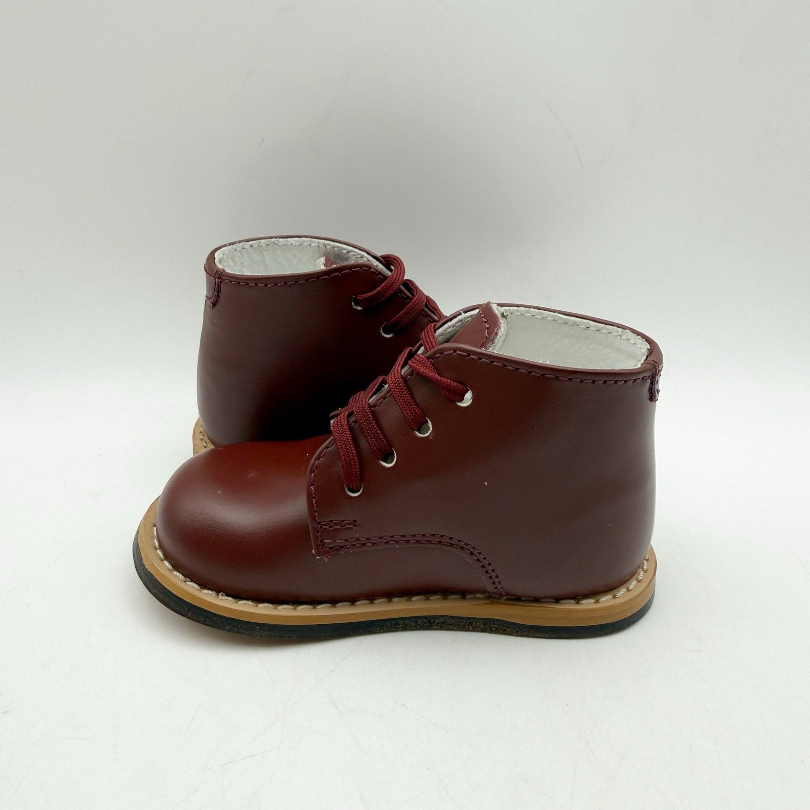 Josmo Baby Traditional First Walker Bootie US 4 Burgundy Red Leather NWOB