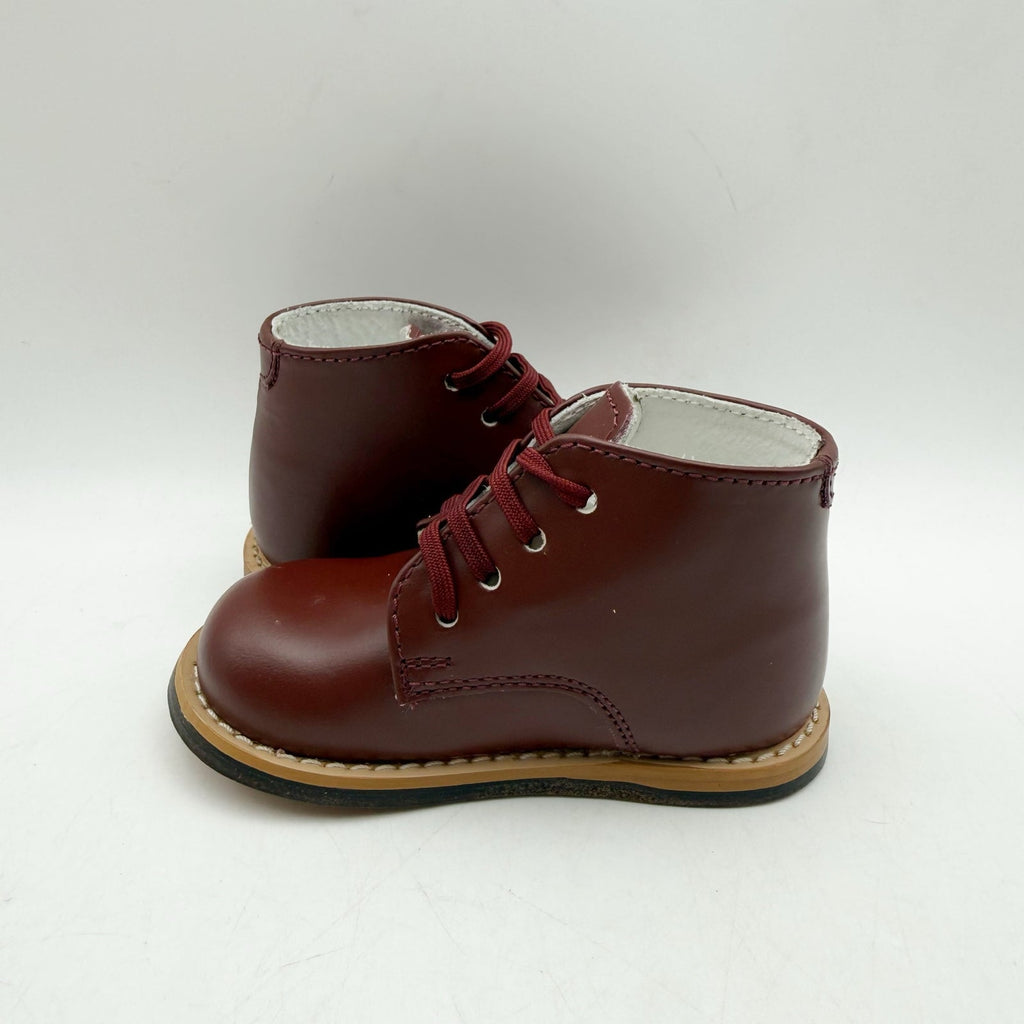 Josmo Baby Traditional First Walker Bootie US 4 Burgundy Red Leather NWOB