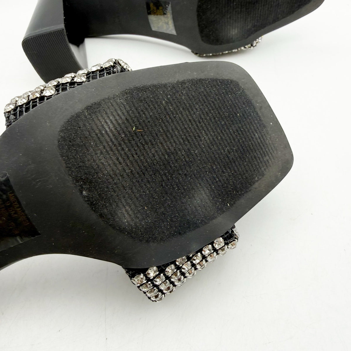 Steve Madden Womens Laney Heel Sandals Size 9.5 M Black Crystals Detail NWOB