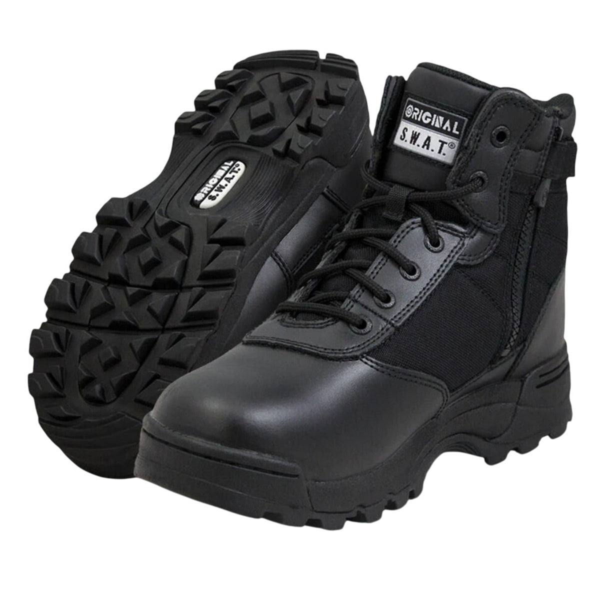 Original S.W.A.T. Mens Classic 6" Boots US 15 Wide Black Side-Zip SR NIB