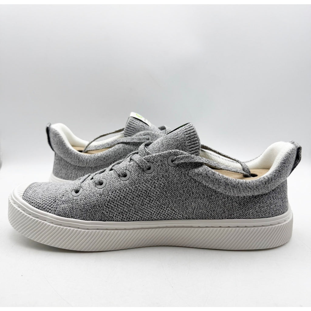 Cariuma Mens IBI Low Sneakers Size 12.5 Stone Light Grey Bamboo Knit Casual NIB