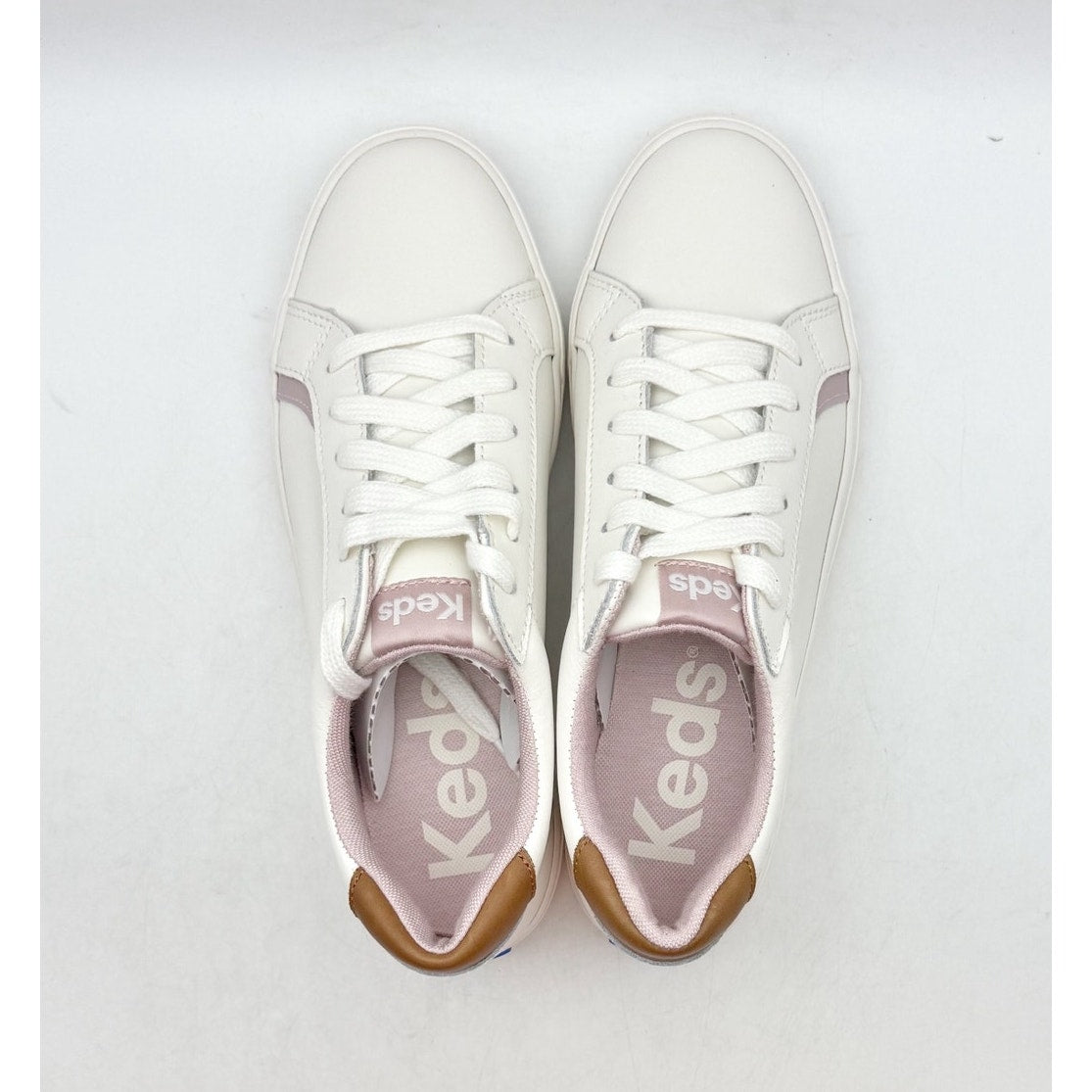 Keds Womens Pursuit Casual Court Sneakers Size 7 M White Leather NIB