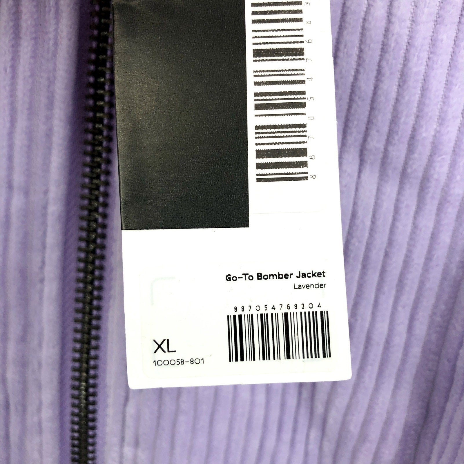 LABEL Unisex Go-To Corduroy Bomber Jacket XL Lavender Purple Full Zip NWT