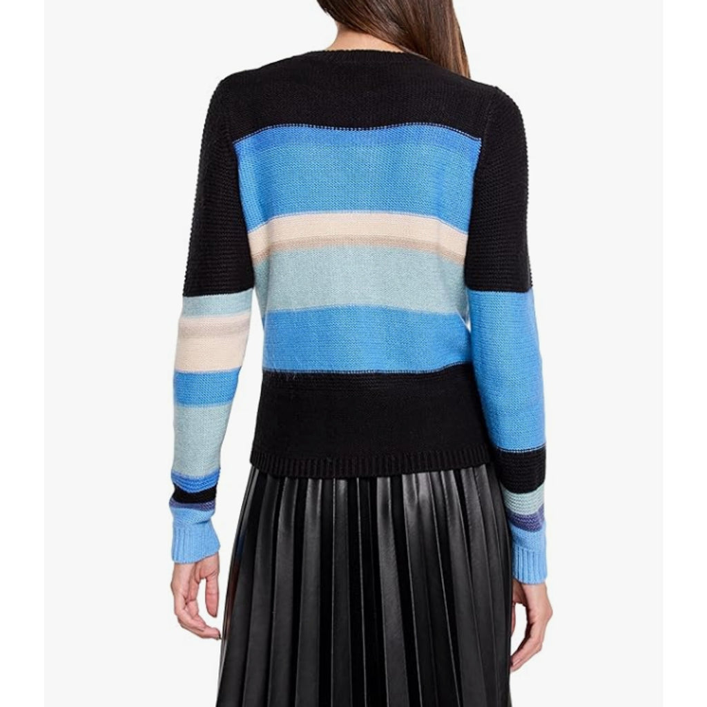 NIC+ZOE Womens Mid-Day Mix Cardigan Sweater Small Blue Multi NWT