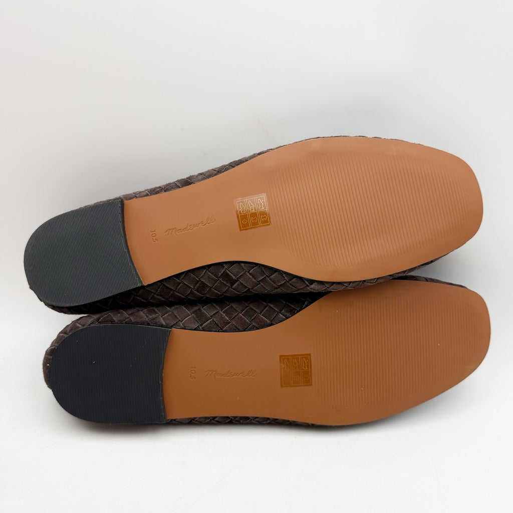 Madewell Womens Greta Elastic Mary Jane Flats US 10.5 M Brown Suede NIB