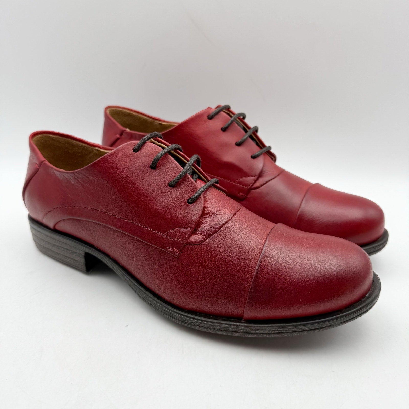Miz Mooz Womens Letty Oxford Shoes US 8 M EU 38 Red Leather NIB