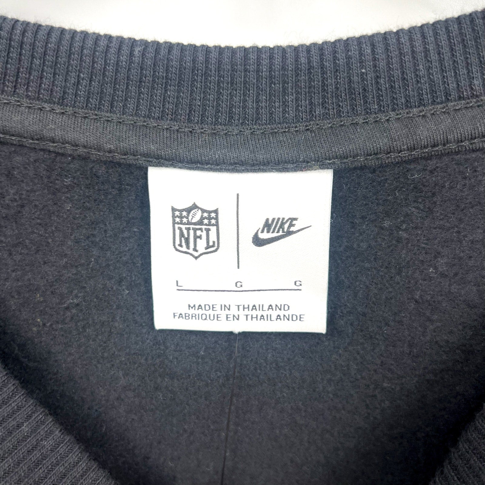 Nike Womens Carolina Panthers Oversized Rewind Sweatshirt Large Black NWT