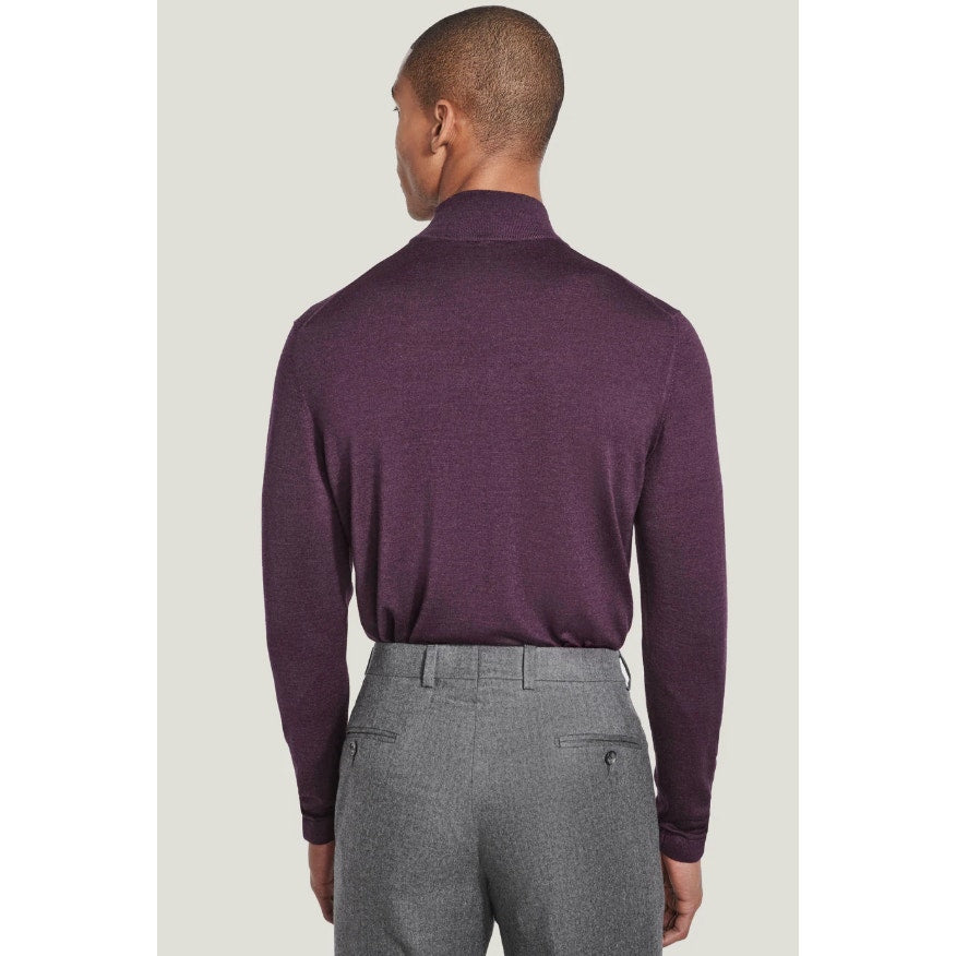 JACK VICTOR Mens Beaudry Sweater XL Plum Purple Wool Silk Cashmere Mock Neck NWT