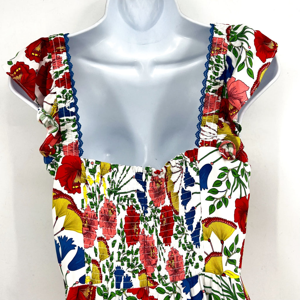 Adrianna Papell Womens Flutter Sleeves Short Dress Size 16 White Pink Floral NWT