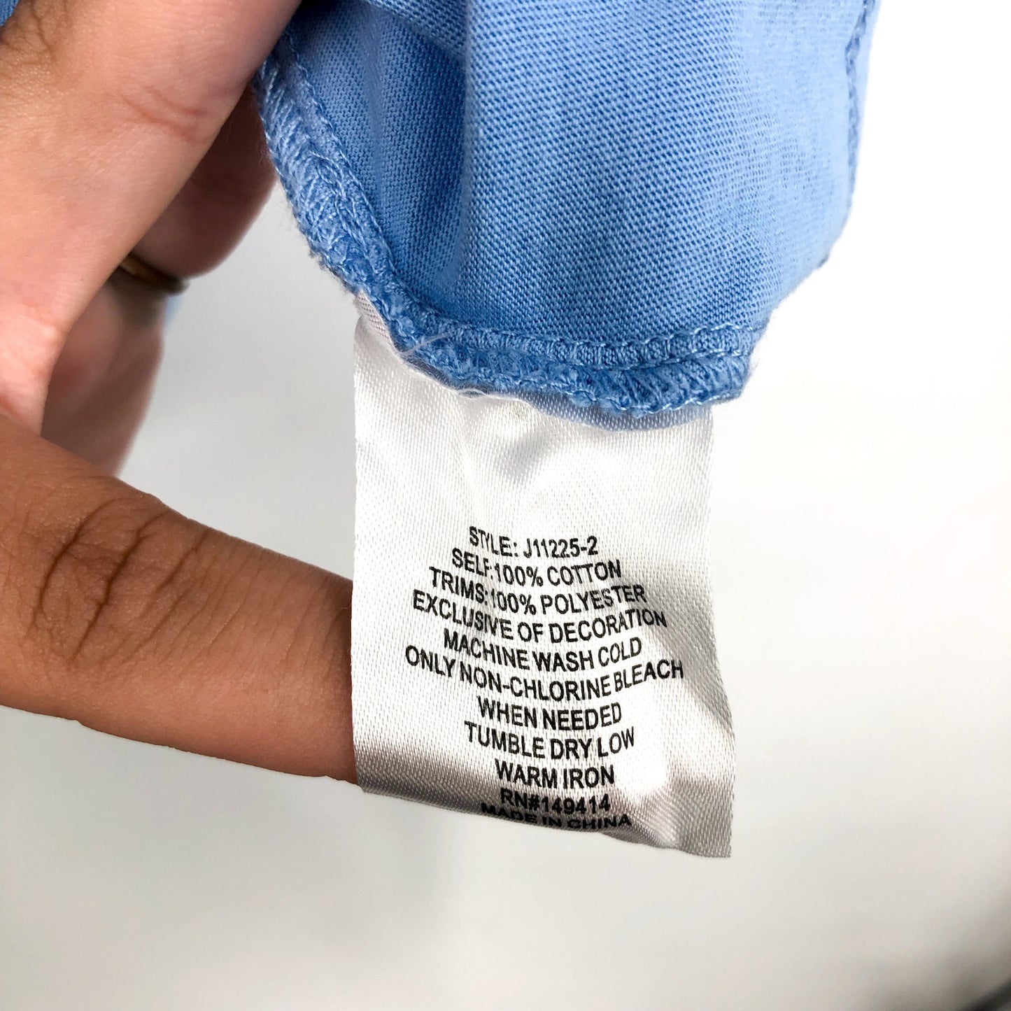 JOHNNY WAS Womens Raw Seam T-Shirt Small Blue Ishani Embroidered Floral NWT