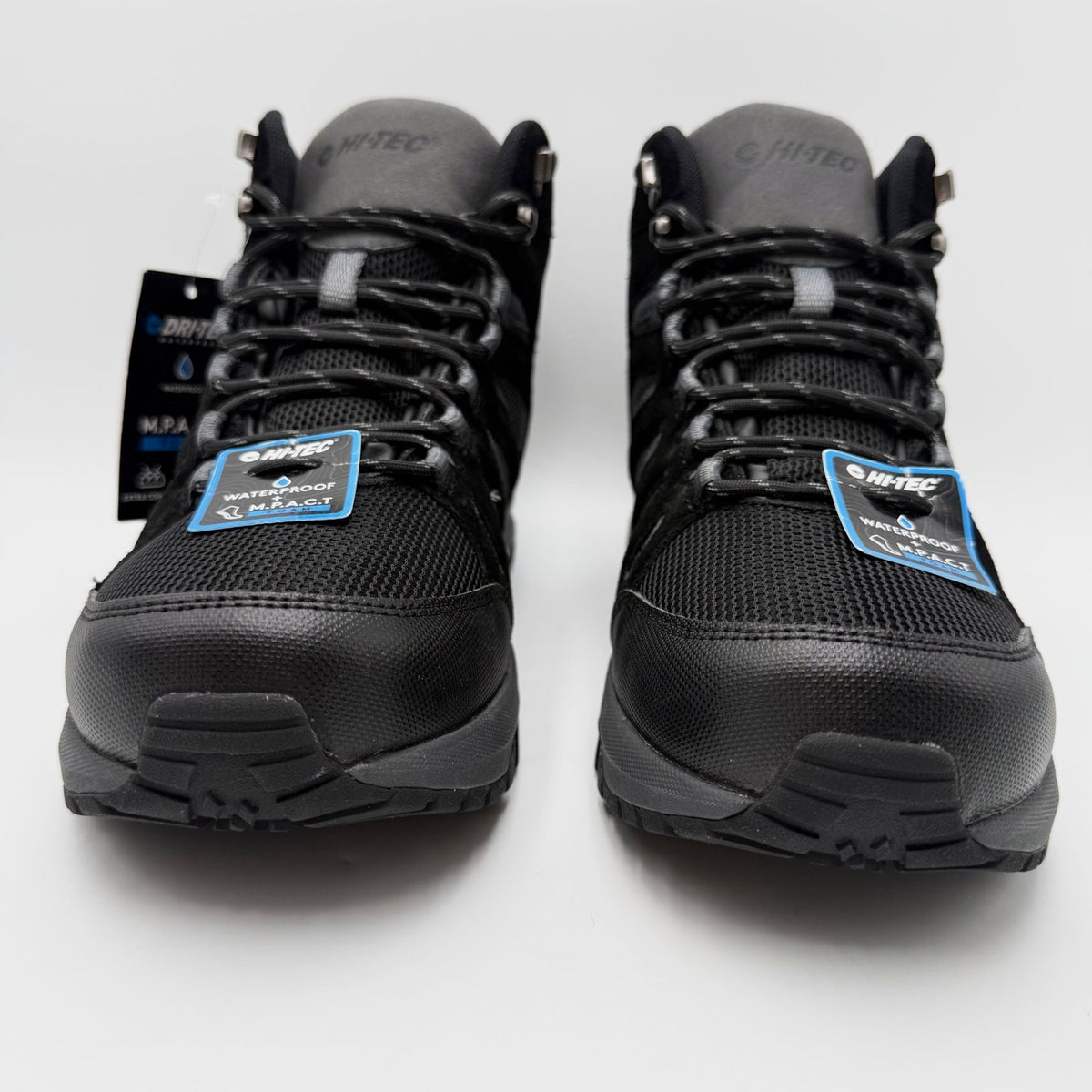Hi-Tec Mens Mesa Mid Hiking Boot Size 10.5 Wide EU 43.5 Black WP NWOB