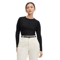 EVERLANE Women's The Long-Sleeve Sweater Tee Small Black Ultrafine Merino NWT