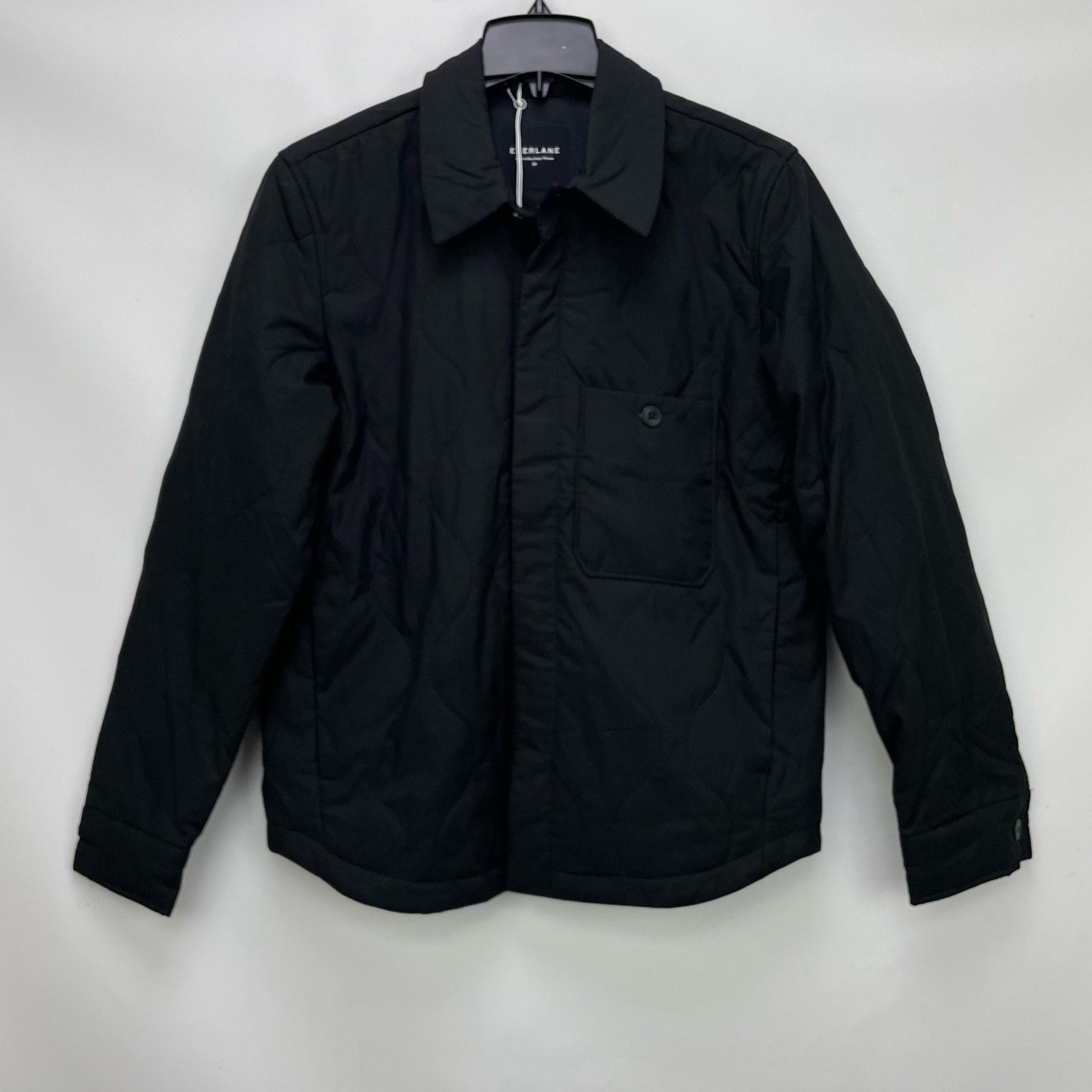 Everlane Mens ReNew Quilted Liner Shirt Jacket Small Black Shacket Cotton NWOT