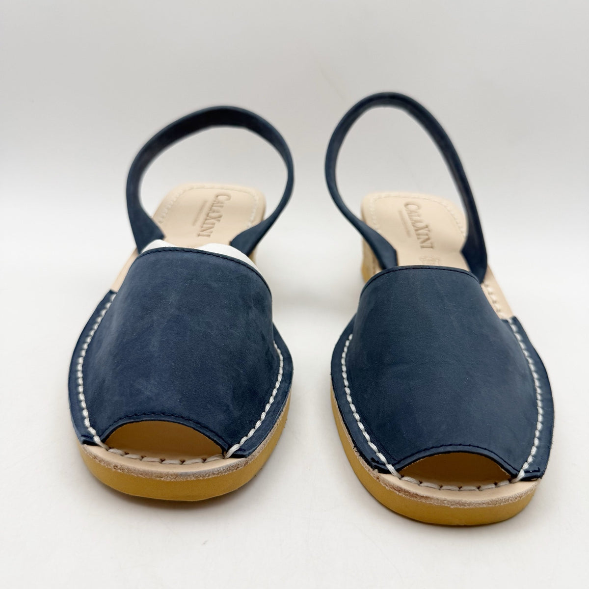 CalaXini Womens Cork Wedge Sandals EU 38 US 7.5-8 Navy Blue Suede NWOB