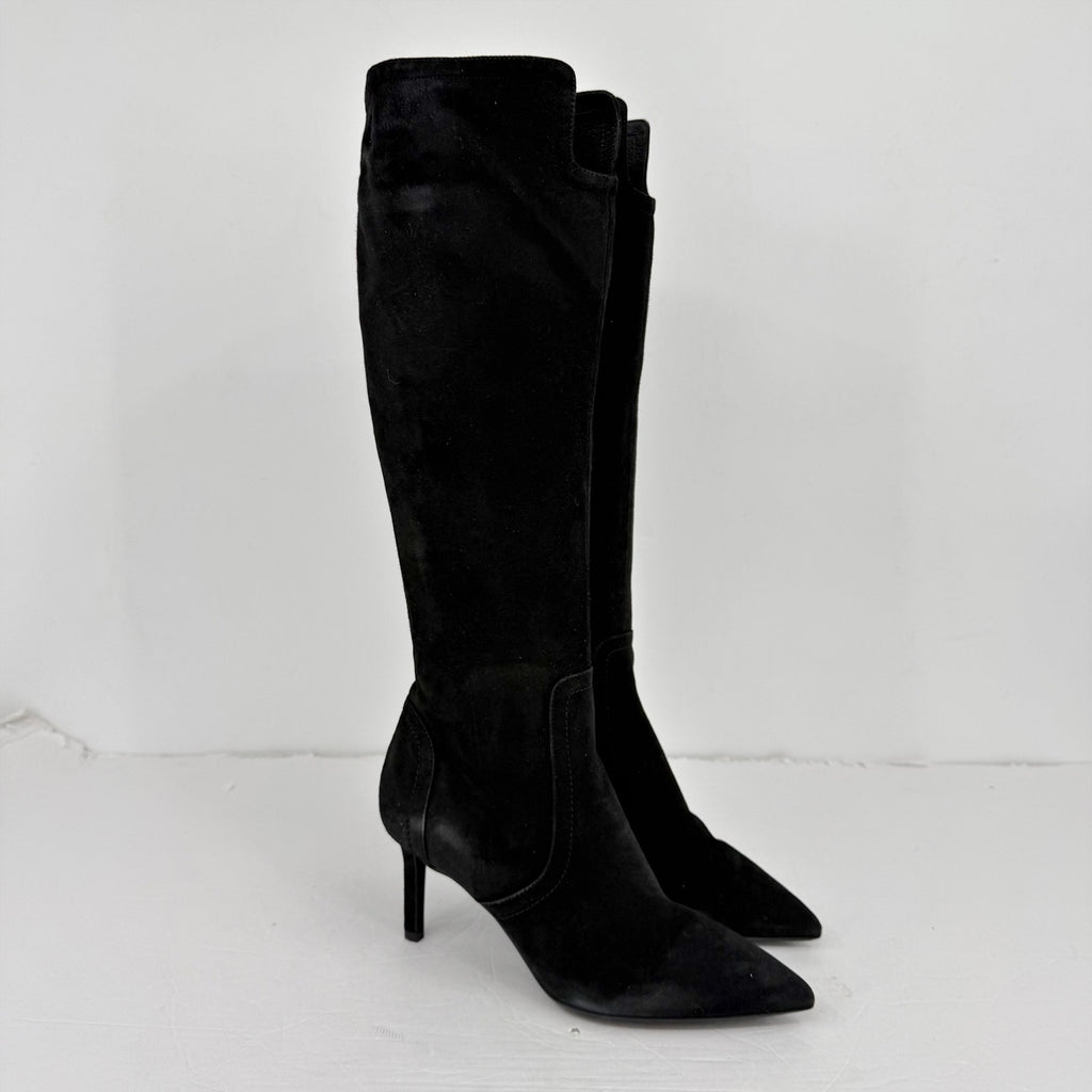 Aquatalia Womens Knee High Boots US 7.5 M EU 38 Black Suede NWOB