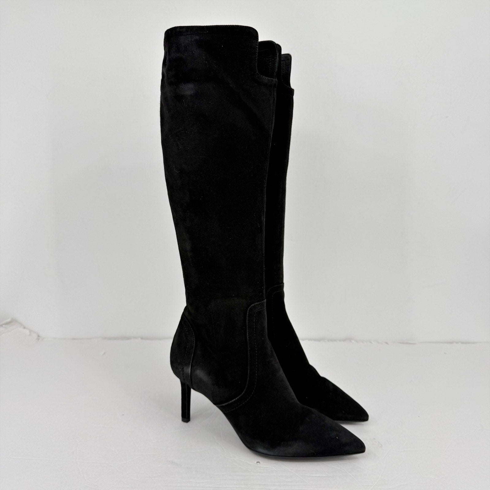 Aquatalia Womens Knee High Boots US 7.5 M EU 38 Black Suede NWOB