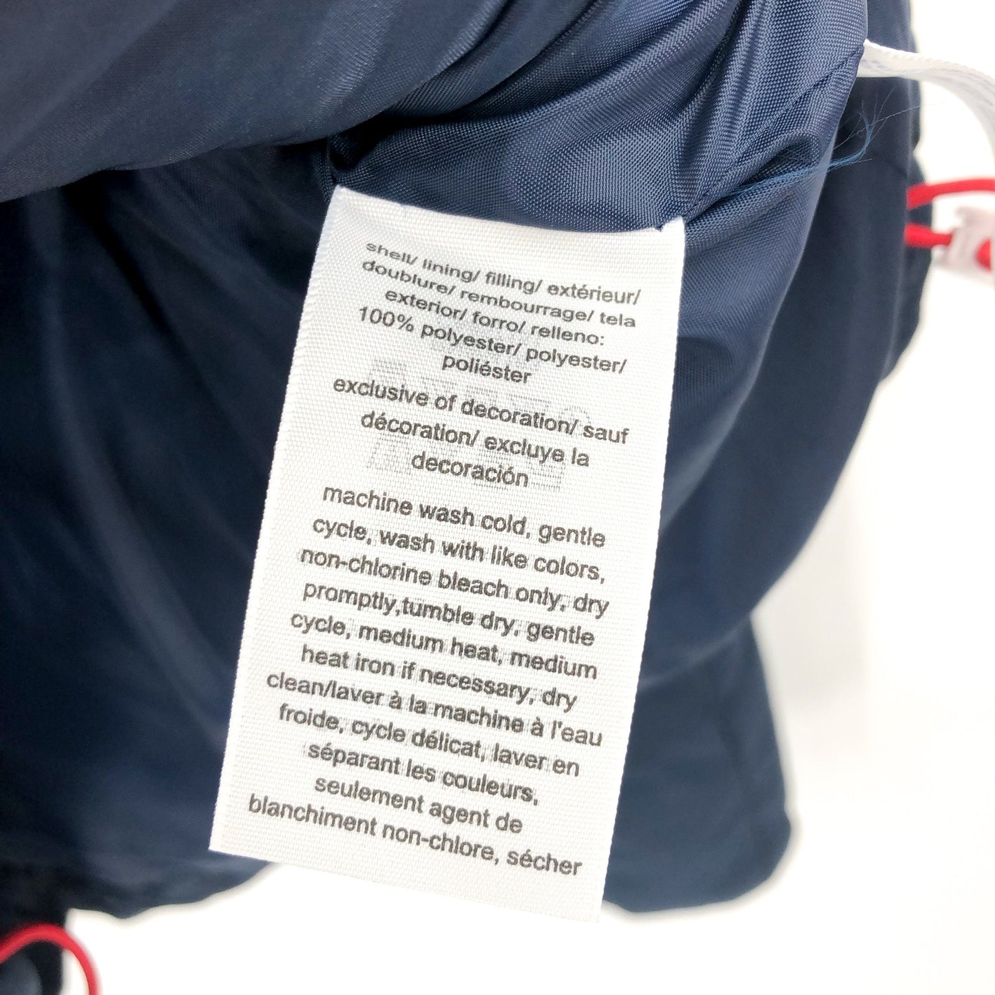 TOMMY JEANS Womens Big Logo Colorblock Puffer Ski Coat Medium Blue White NWT