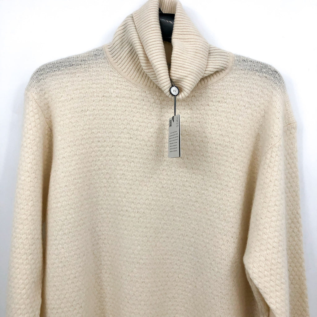JACK VICTOR Men's Renfrew Turtleneck Sweater XL White Ecru Cashmere Wool NWT