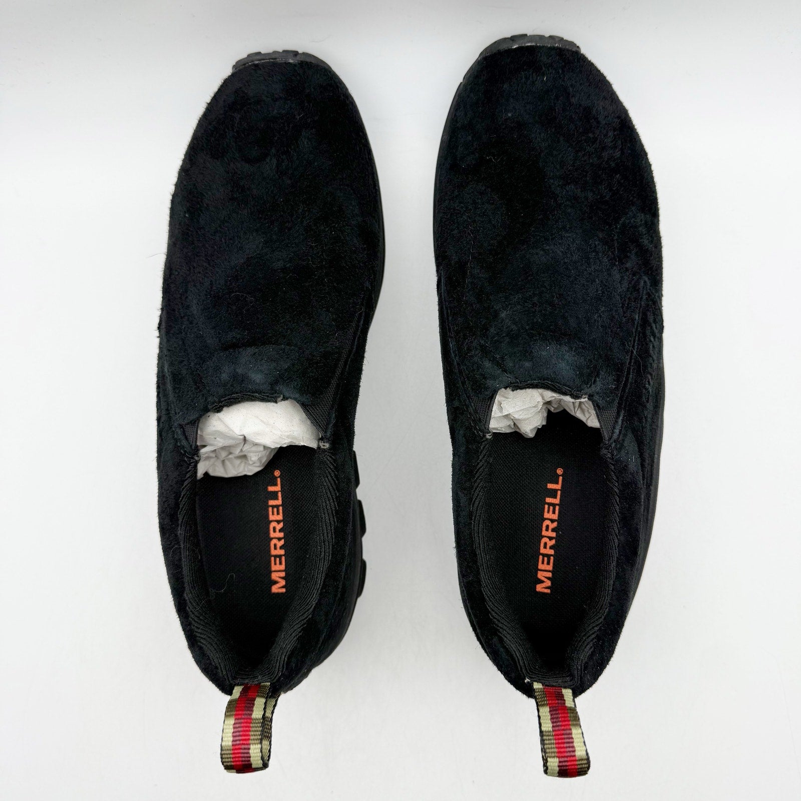 MERRELL Womens Jungle Moc Toe Shoes US 7 M Black Midnight Suede Slip On NIB