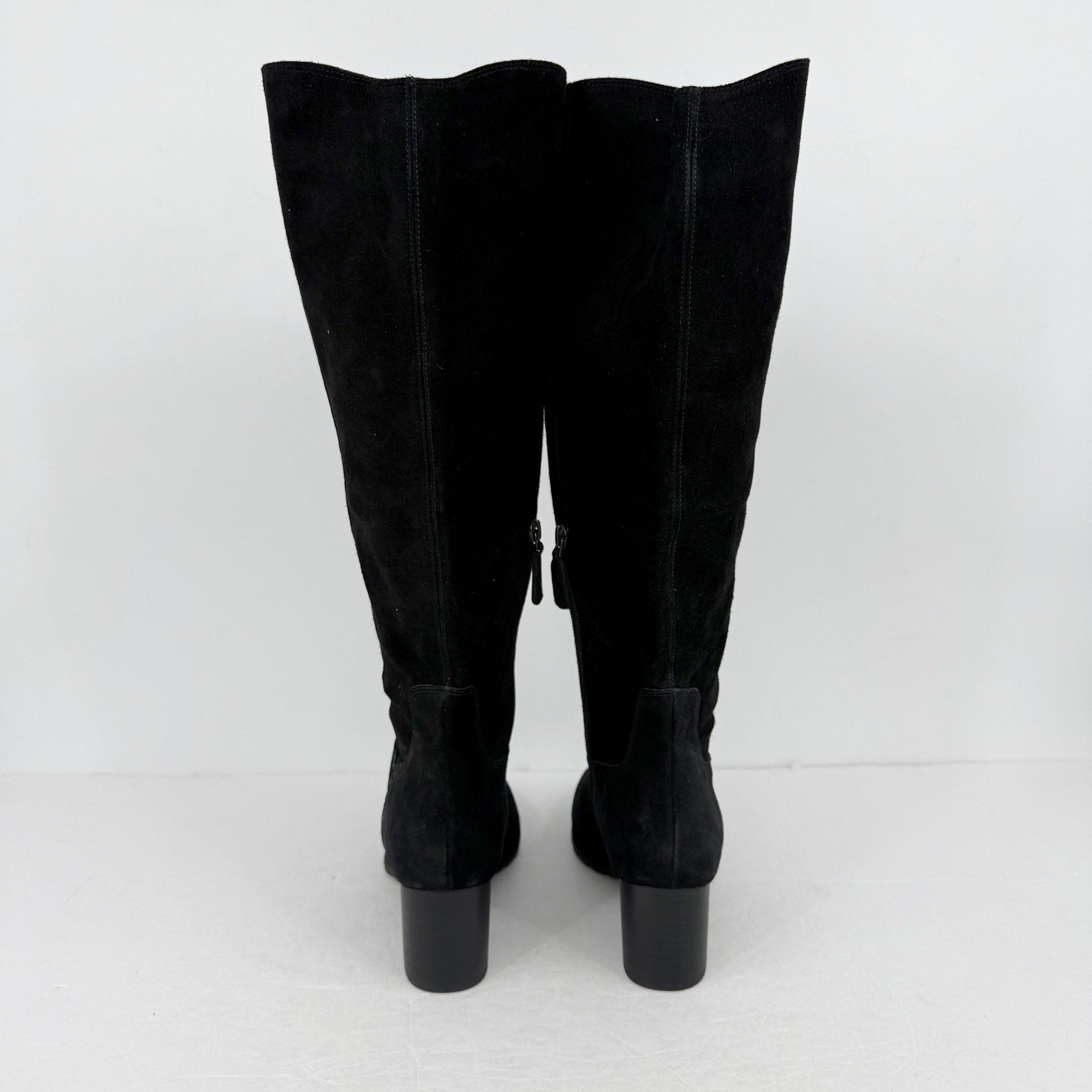 Vionic Women Bixby Knee High Boot 11M Wide Calf Black Suede Water Repellent NWOB