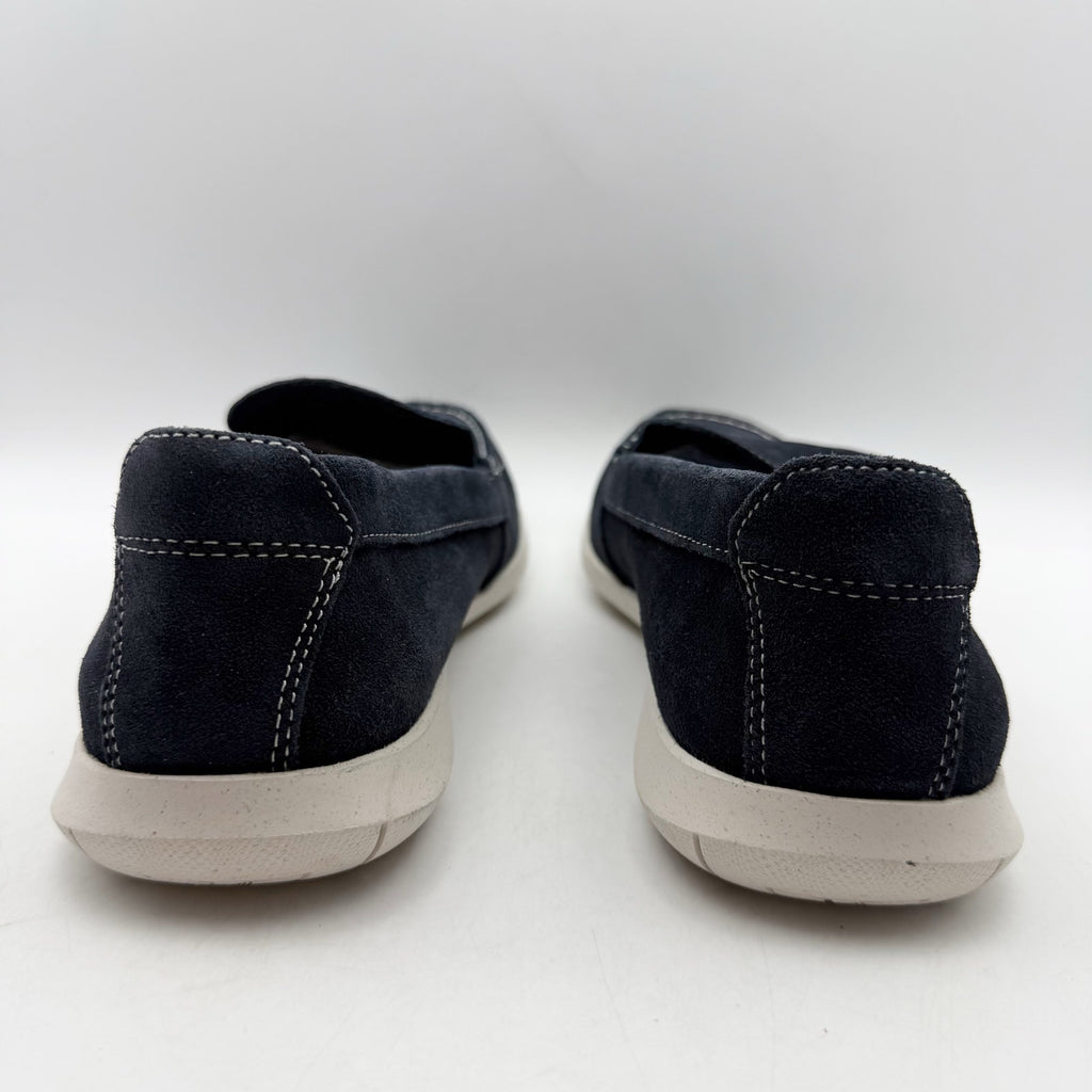 Clarks Mens Flexway Step Casual Sneakers Size 8.5 EU 41.5 Navy Blue Suede NWOB
