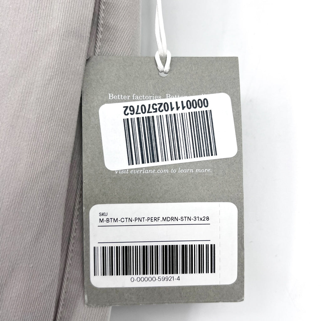 EVERLANE Men's The Performance Chino Pants 31x28 Stone Gray Modern Fit NWT