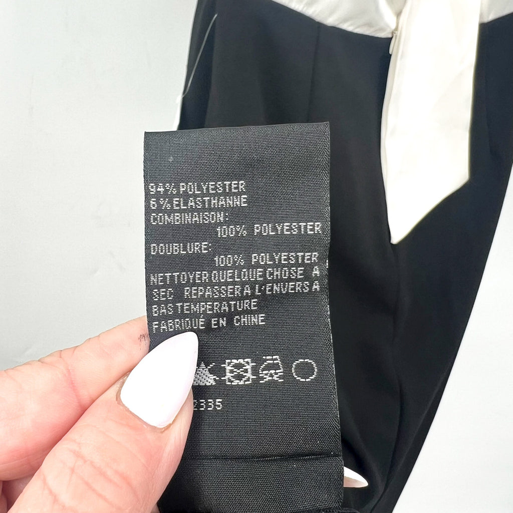 BETSY & ADAM Womens Long Scuba Crepe Gown Size 6 Bright White Black NWT