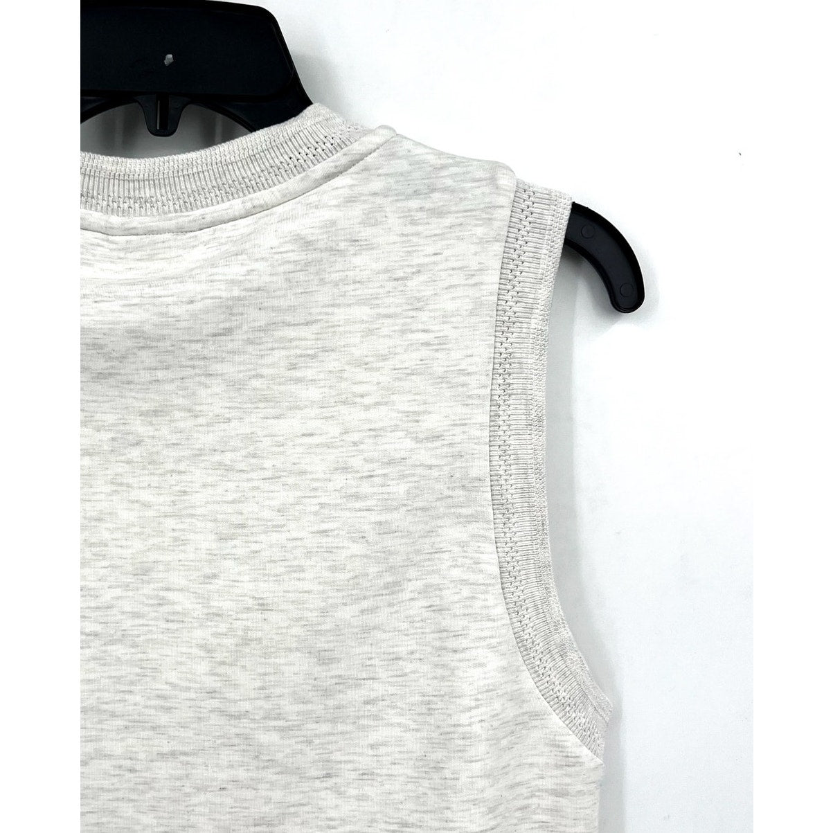 VARLEY Womens Shea Crop Tank Top Small Ivory Marl Crewneck Sleeveless Zipper NWT