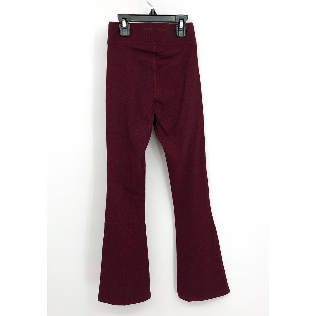 OUTDOOR VOICES Womens Kick Flare Pants XXS Red Shiraz Superform Rib NWT