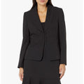 LE SUIT Womens Shawl Collar Suit Jacket 12P PETITE Black Coated Buttons NWT