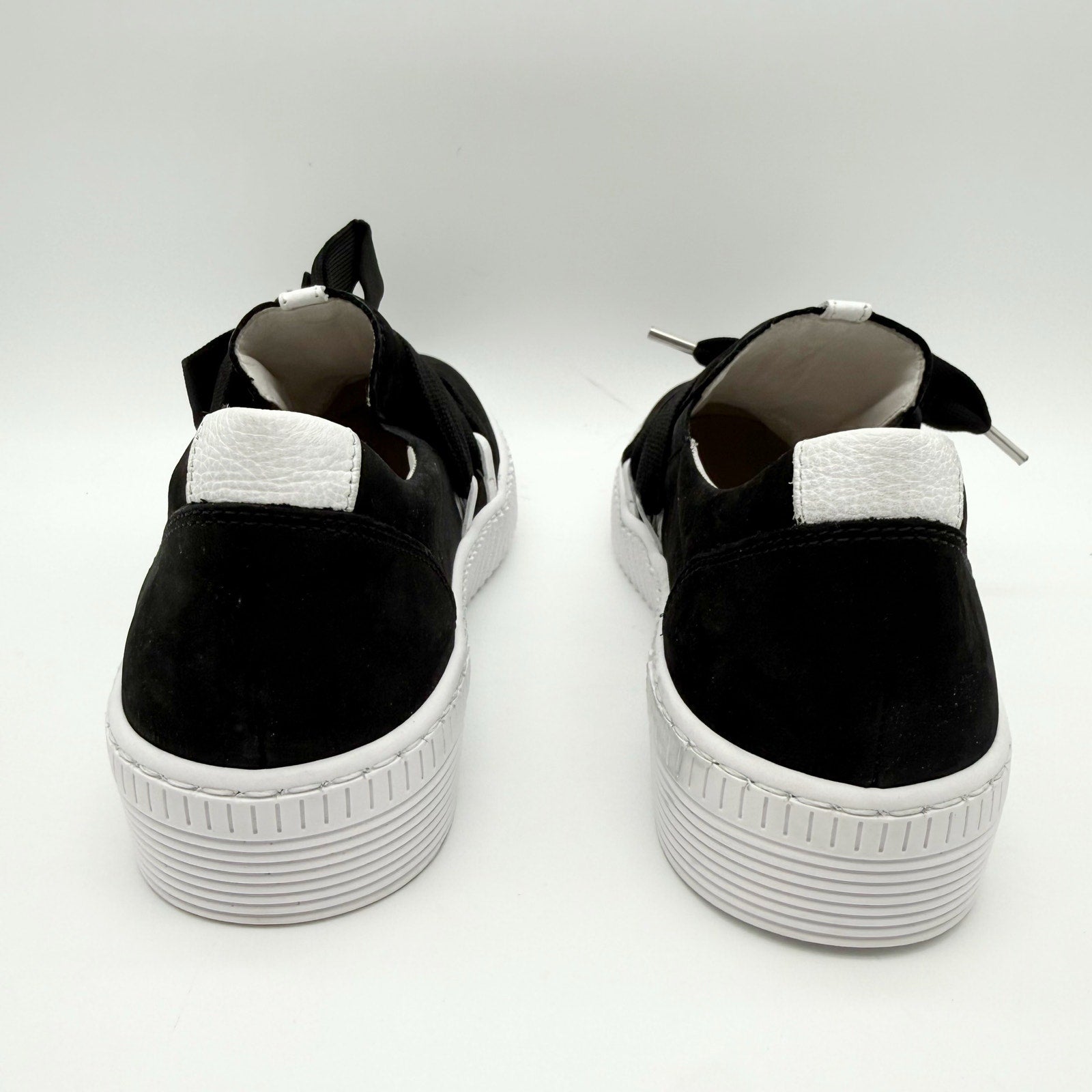 Gabor Womens 43.333 Platform Casual Sneakers US 8 UK 5.5 Black Leather NIB