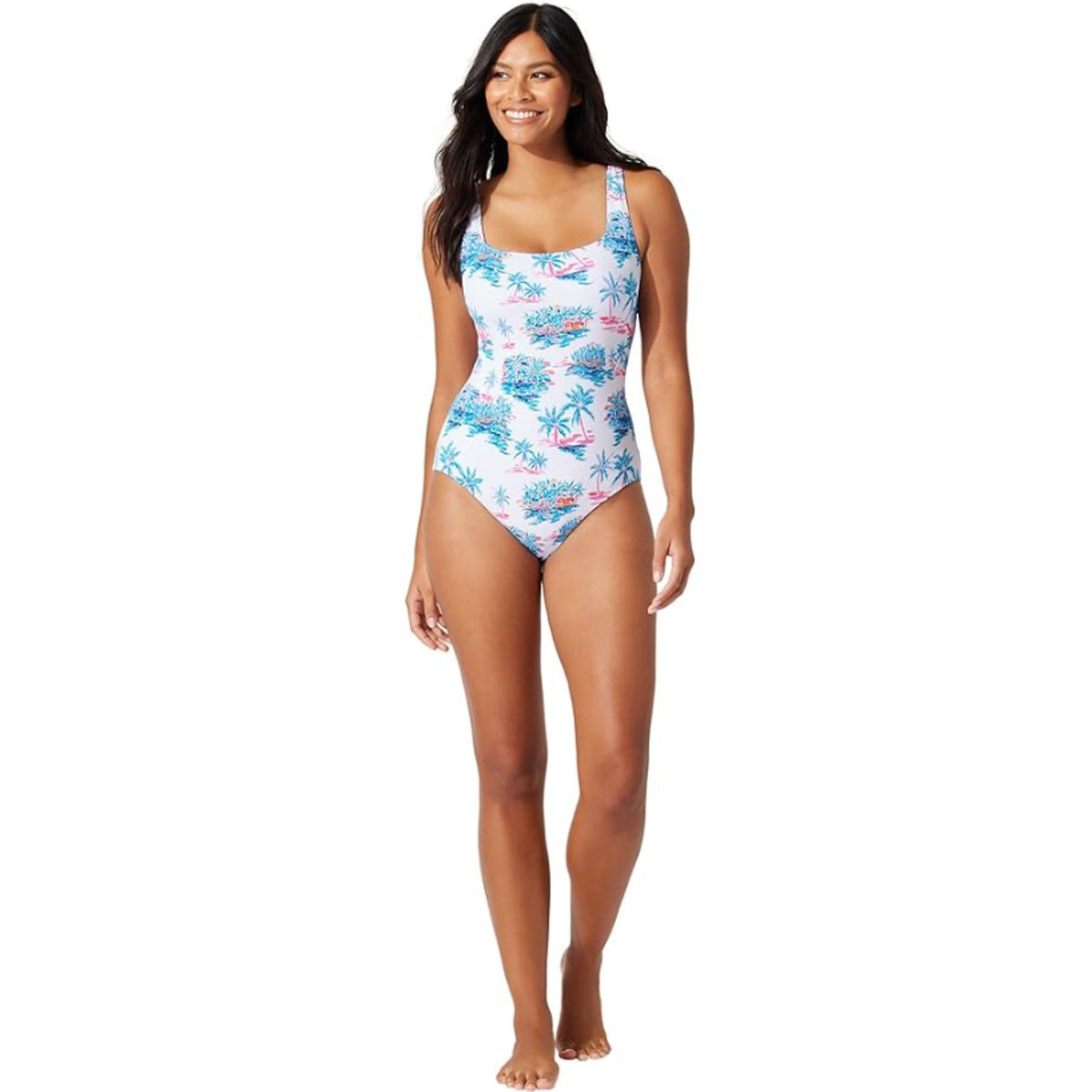 TOMMY BAHAMA Island Cays Oasis One-Piece Swimsuit Size 8 Pink Reversible NWT